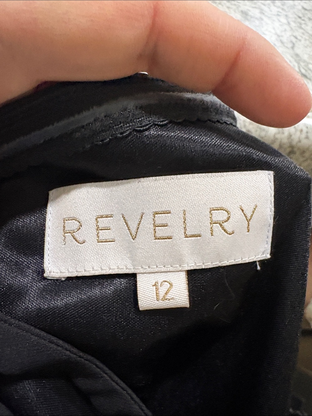 Revelry Black Monroe Crepe Bow Dress Gown size 12 - Picture 7 of 10